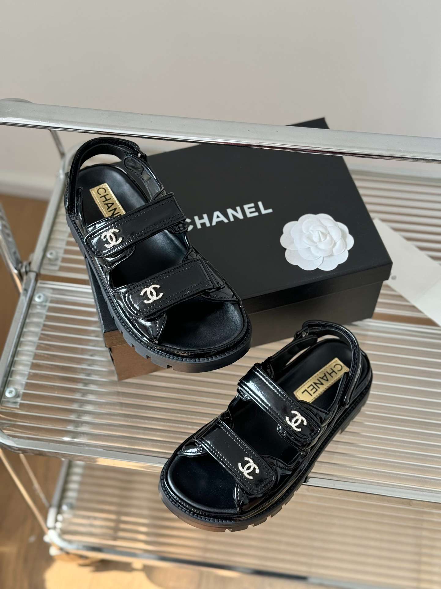 Ch**el Sandals Black For Women