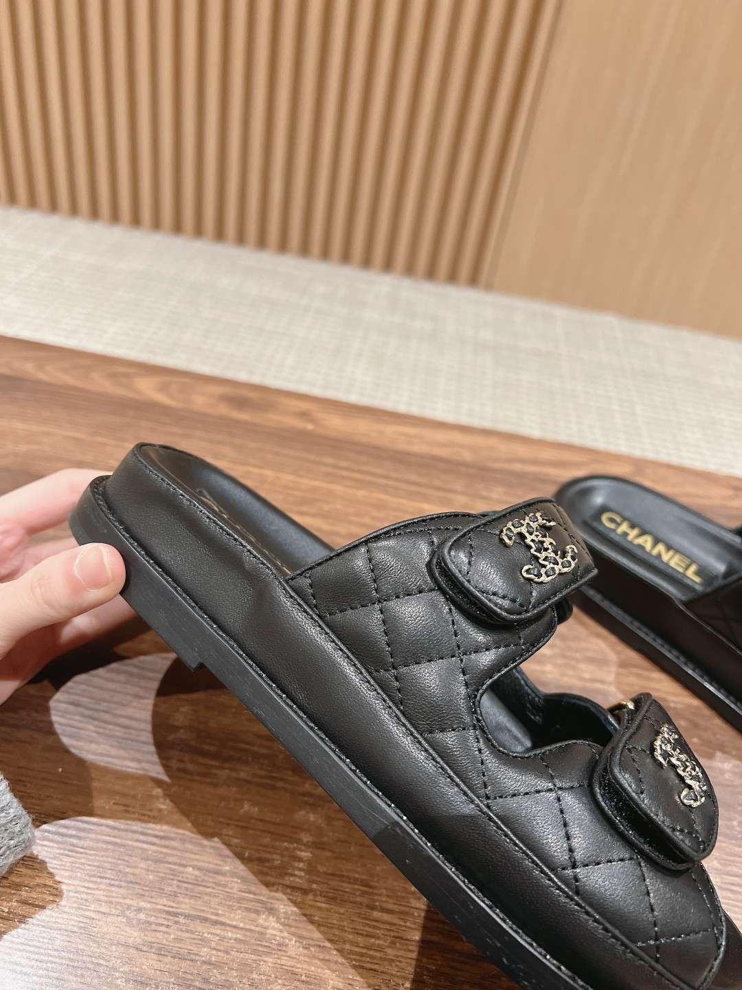 Ch**el Sandals With Ch**el Logo Black For Women