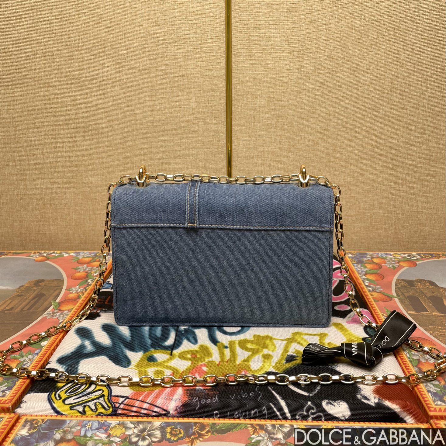 Dolce & Gabbana Girls Bag In Patchwork Denim And Plain Blue For Women 8.3in/21cm