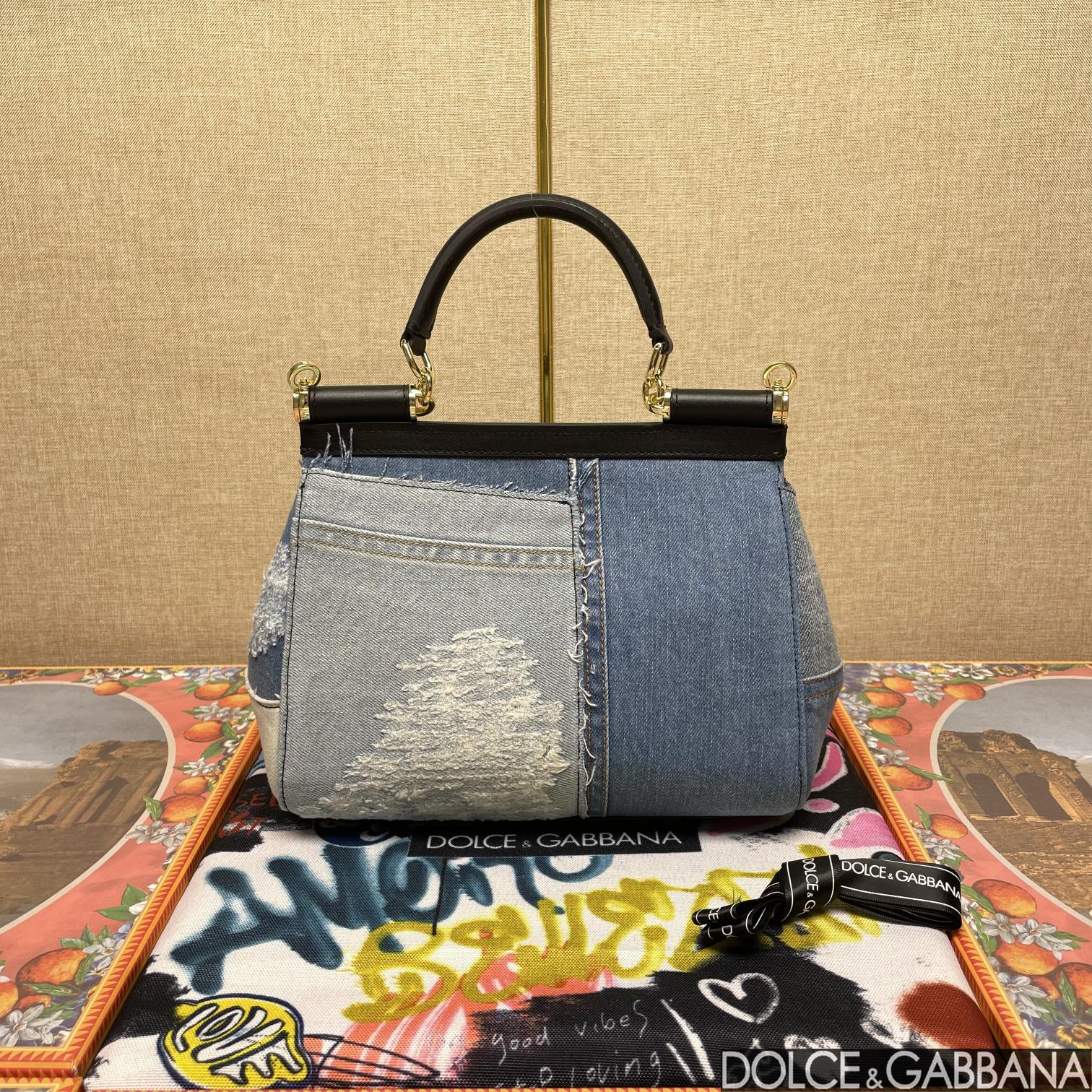 Dolce & Gabbana Large Sicily Handbag Blue For Women 11.4in/29cm