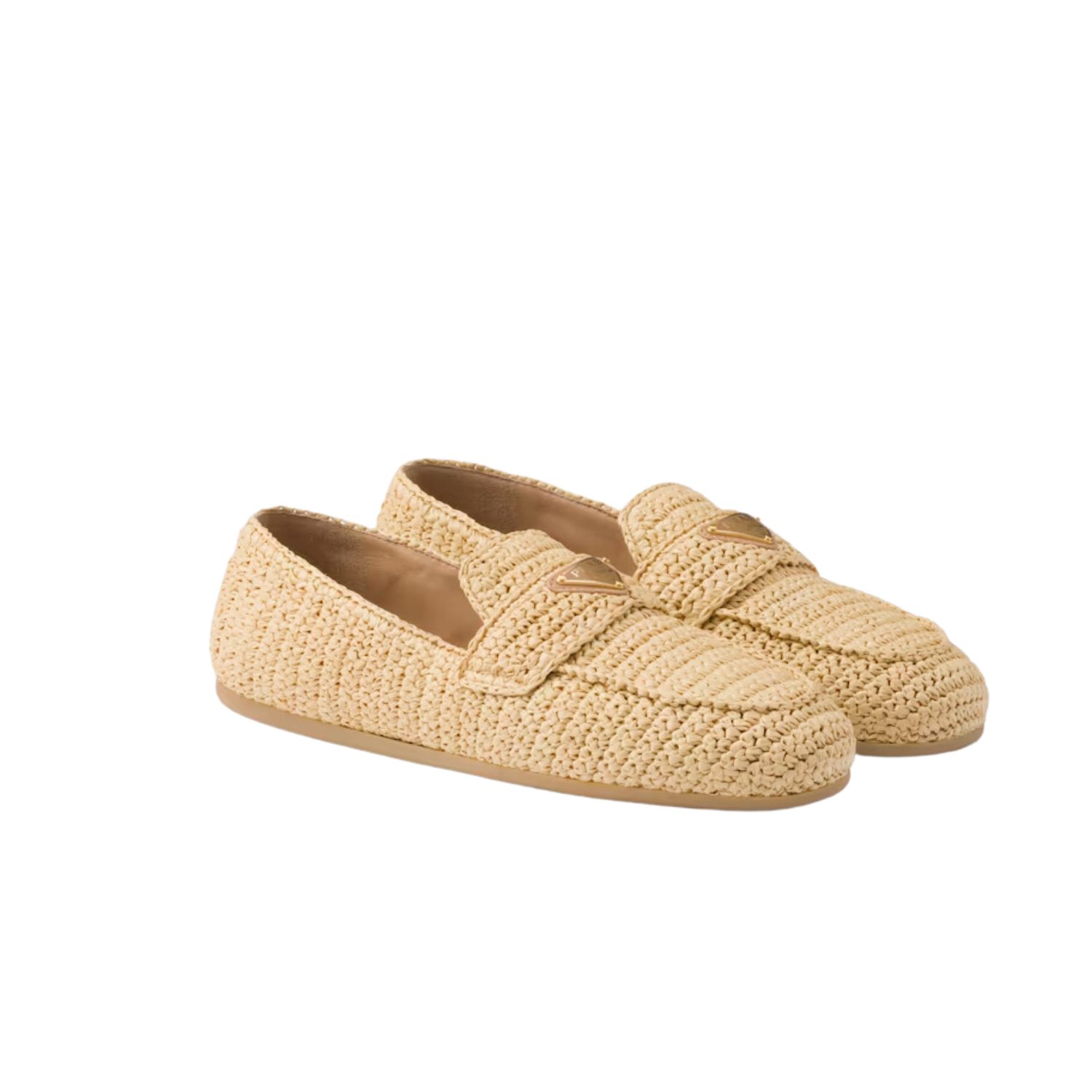 Pra*a Crochet Loafers Beige For Women 1D437N_2C2T_F0018_F_005