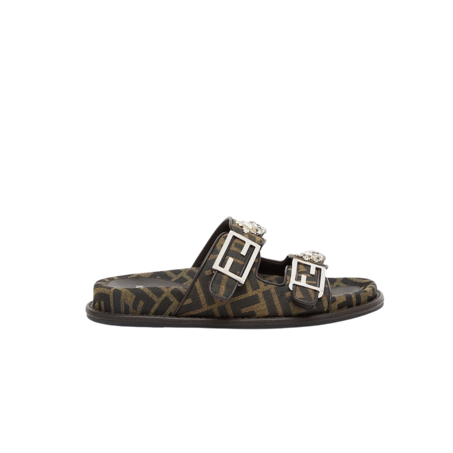 F**di Feel Fabric Slides Brown For Women 8X8326AQ65F1MYE