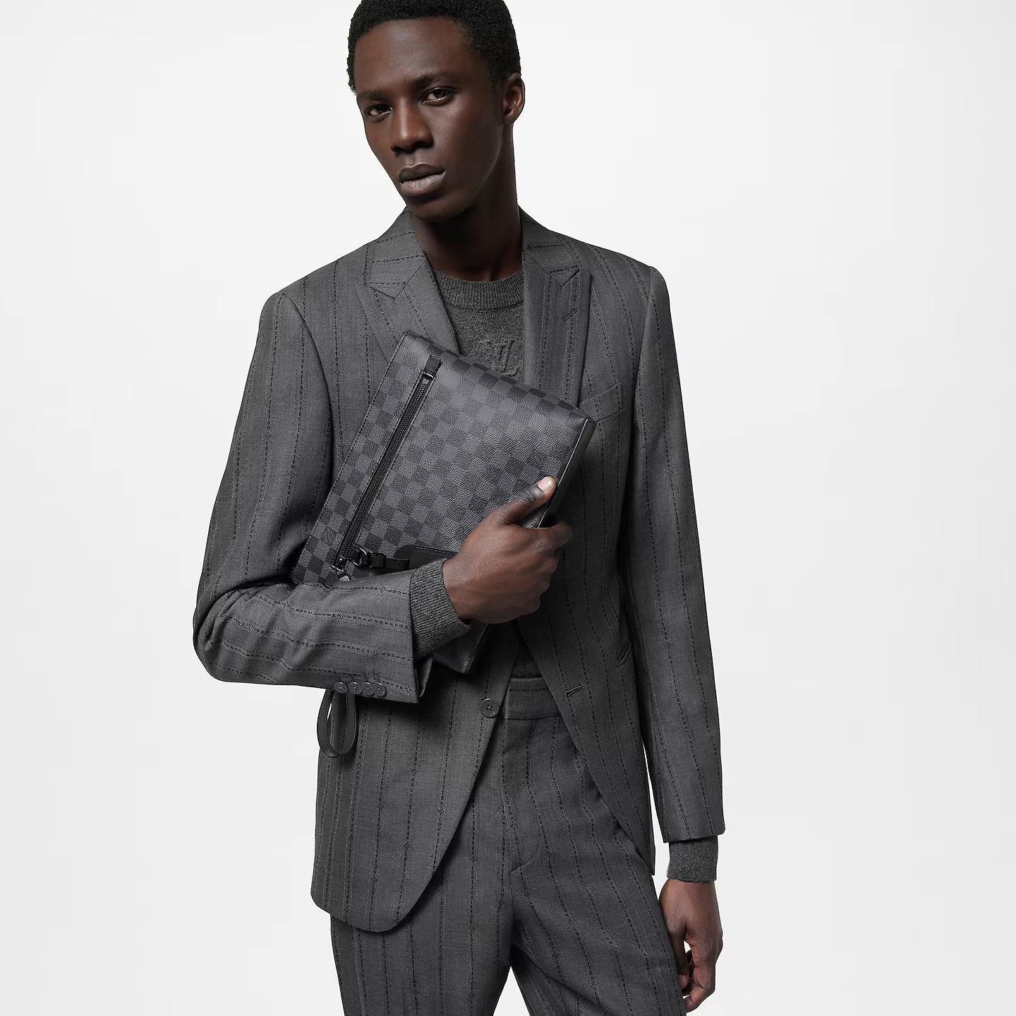 L0vis Vvtt0n Takeoff Pouch Wallet Black For Men 11.8in/30cm N40505