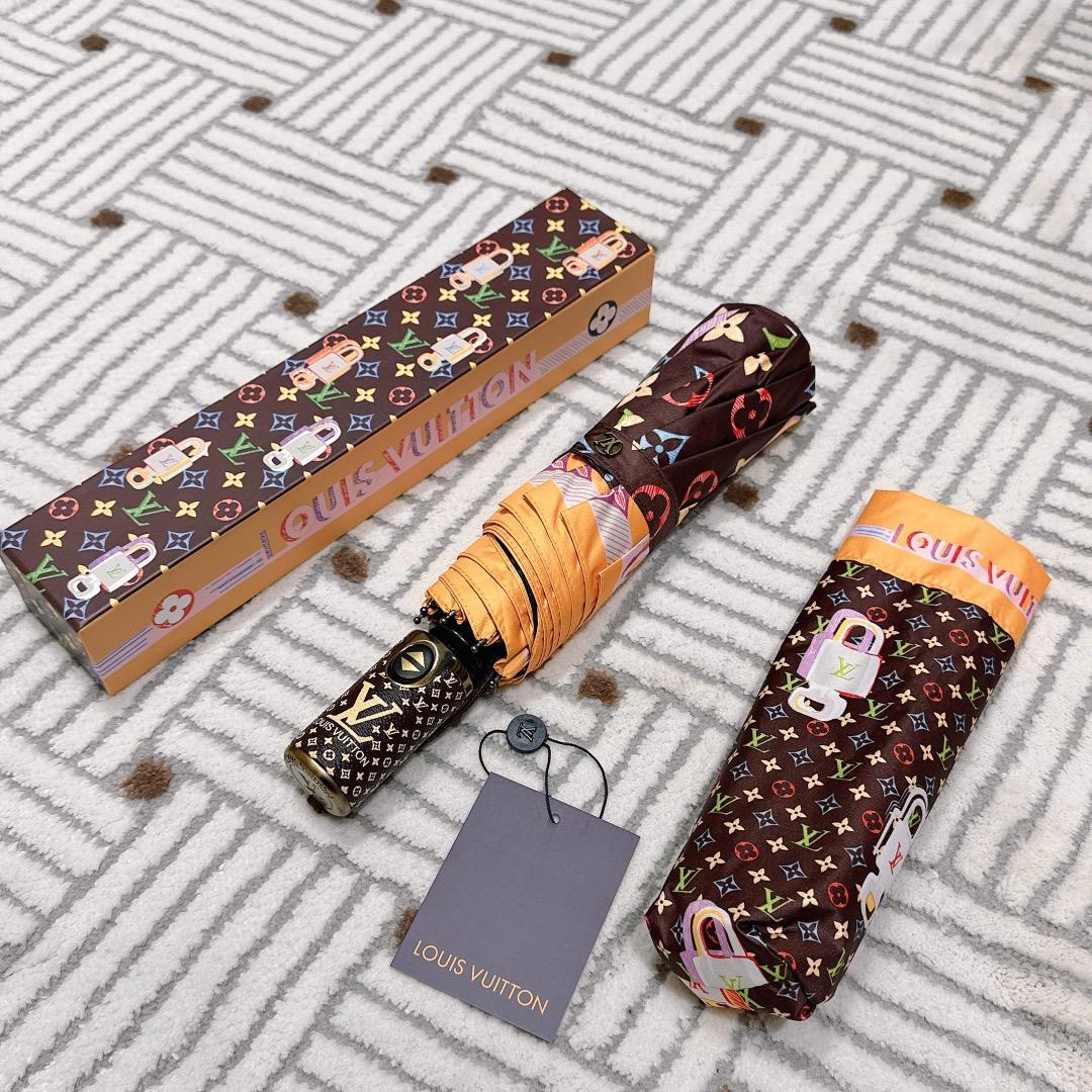 L0vis Vvtt0n Monogram Printed Umbrella Brown