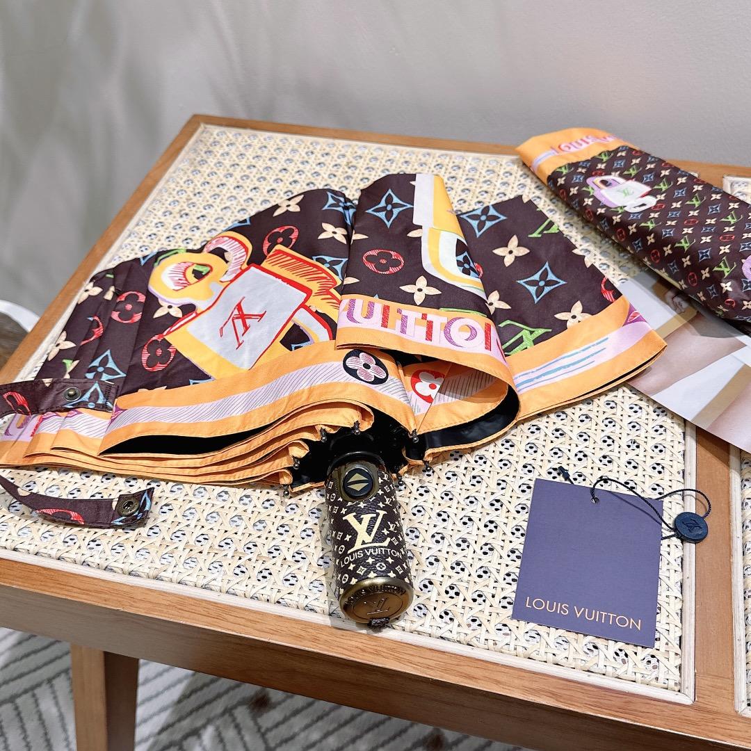 L0vis Vvtt0n Monogram Printed Umbrella Brown