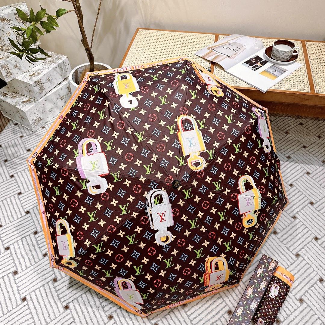 L0vis Vvtt0n Monogram Printed Umbrella Brown