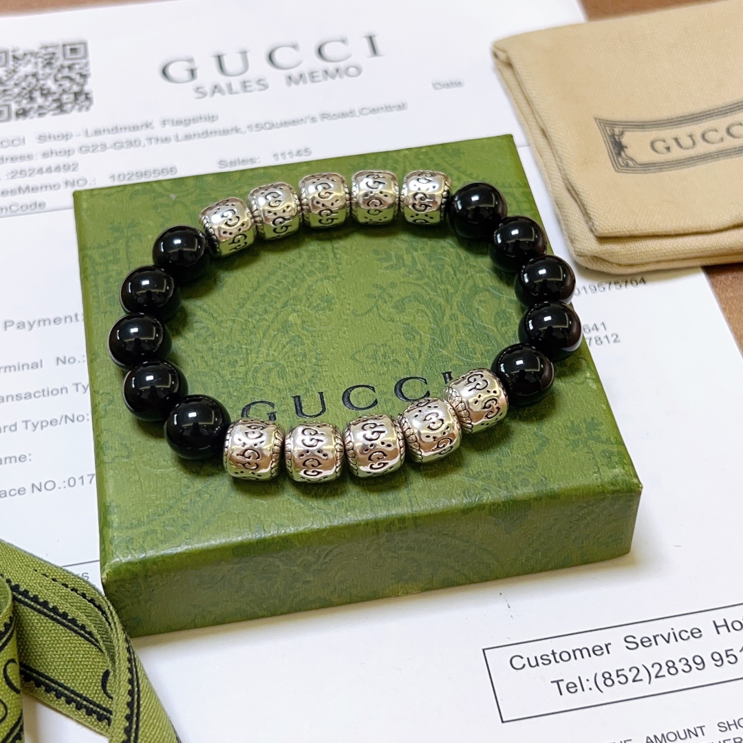 Gvc*1 Natural Stone Bracelet Black For Women