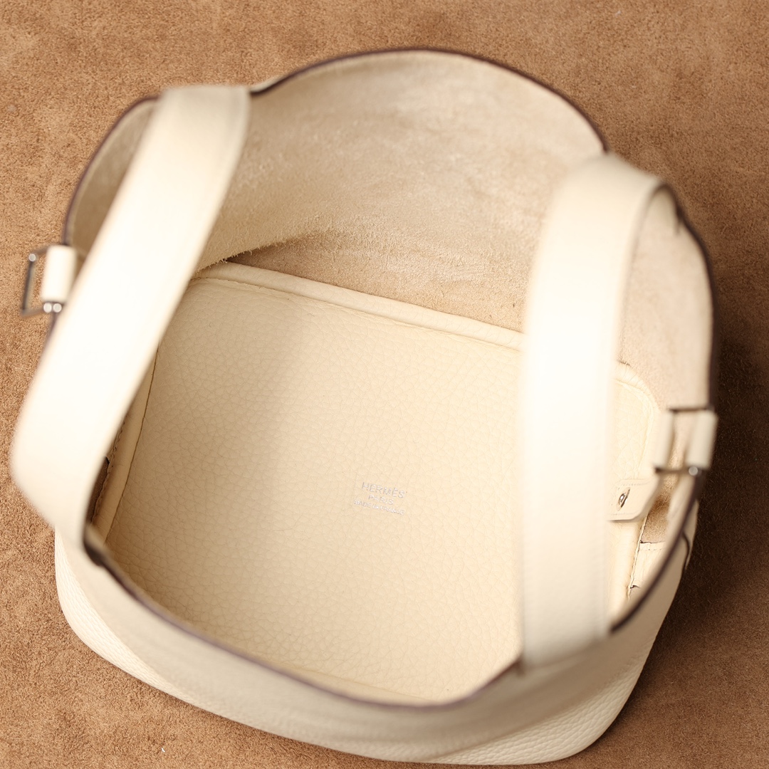 H**me5 Picotin Lock 18 Cream Bag For Women, Women’s Handbags 7.1in/18cm