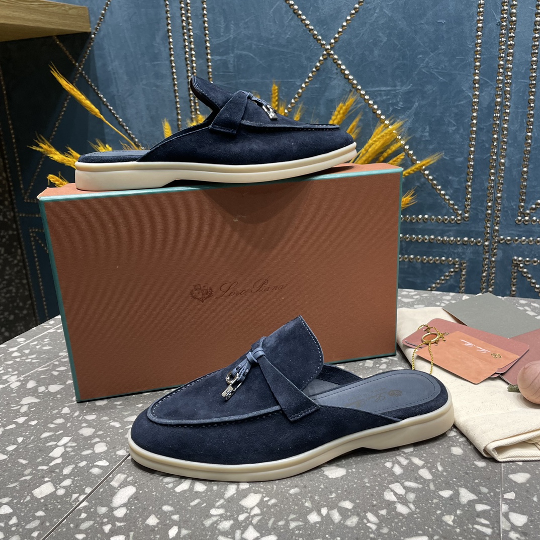 L0r0 P1ana Babouche Charms Walk Loafers Argo Blue Melange For Women – FAI1543 W948
