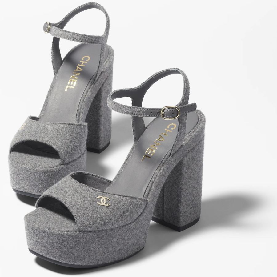 Ch**el Sandals Gray For Women- G45740 B17146 NZ517