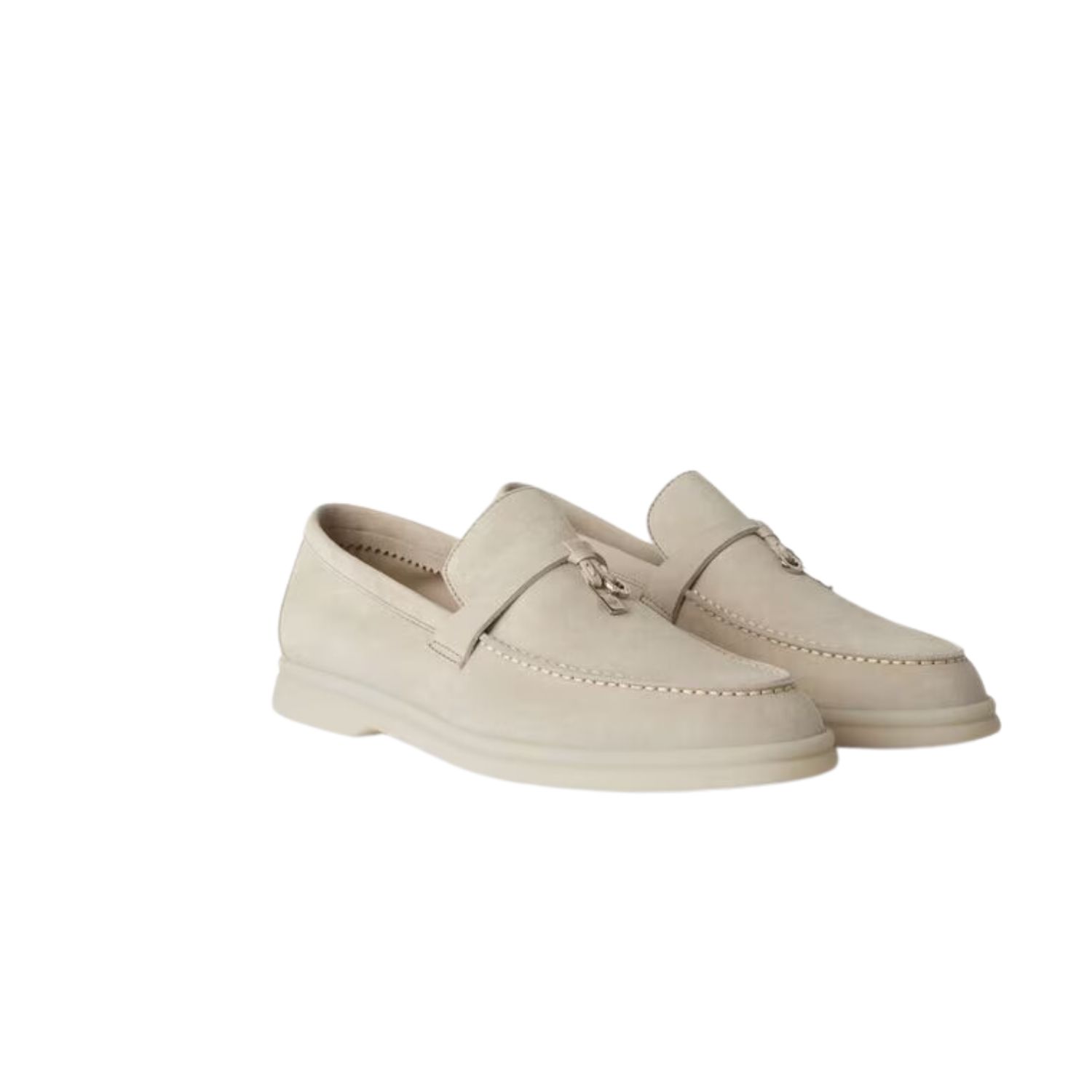 L0r0 P1ana Summer Charms Walk Loafers Powder Pearl For Women – FAE5444 A760