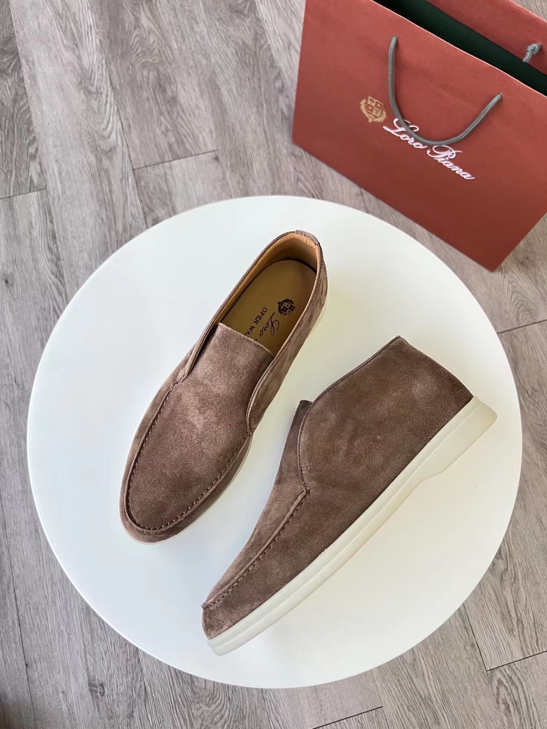 L0r0 P1ana Open Walk Chukka Boots Grey For Men FAI9283