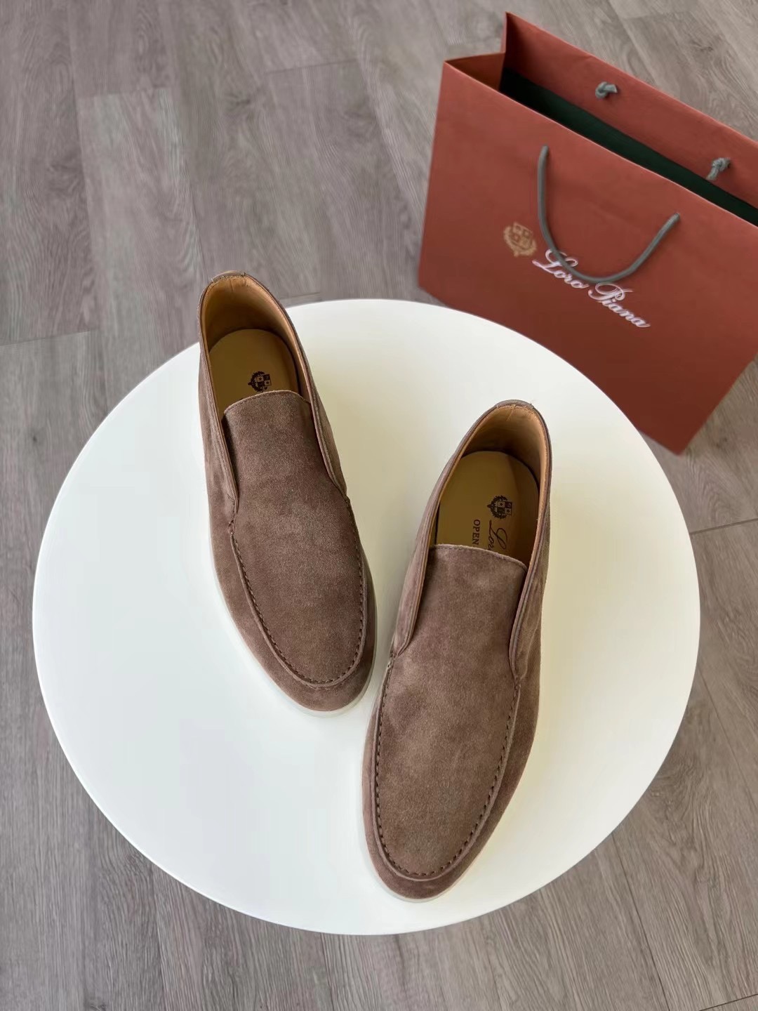 L0r0 P1ana Open Walk Chukka Boots Grey For Men FAI9283