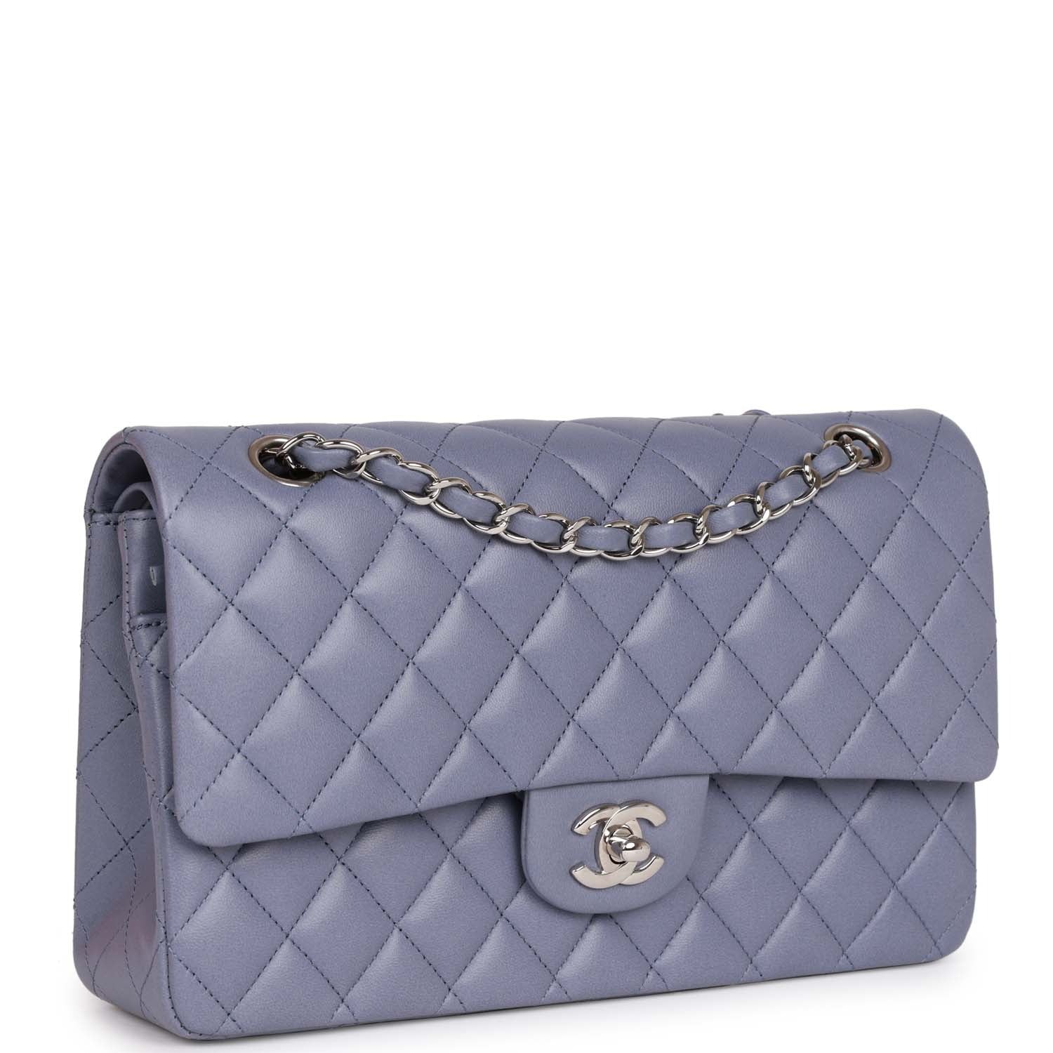 [True-to-ORIGINAL] Ch**el Medium Classic Double Flap Bag Purple For Women 10in/25.5cm