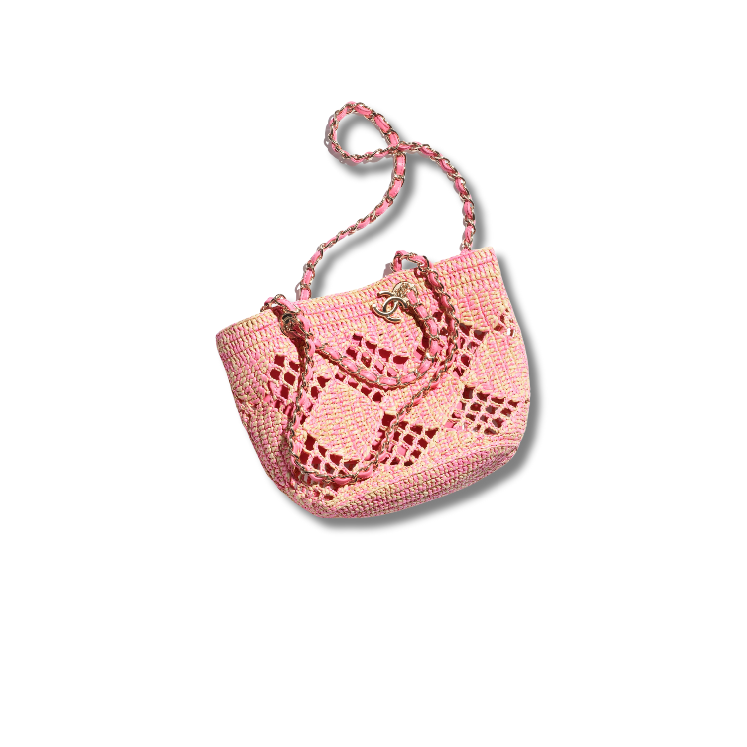 Ch**el Small Shopping Bag Beige And Pink For Women AS4714 B15546 NW425