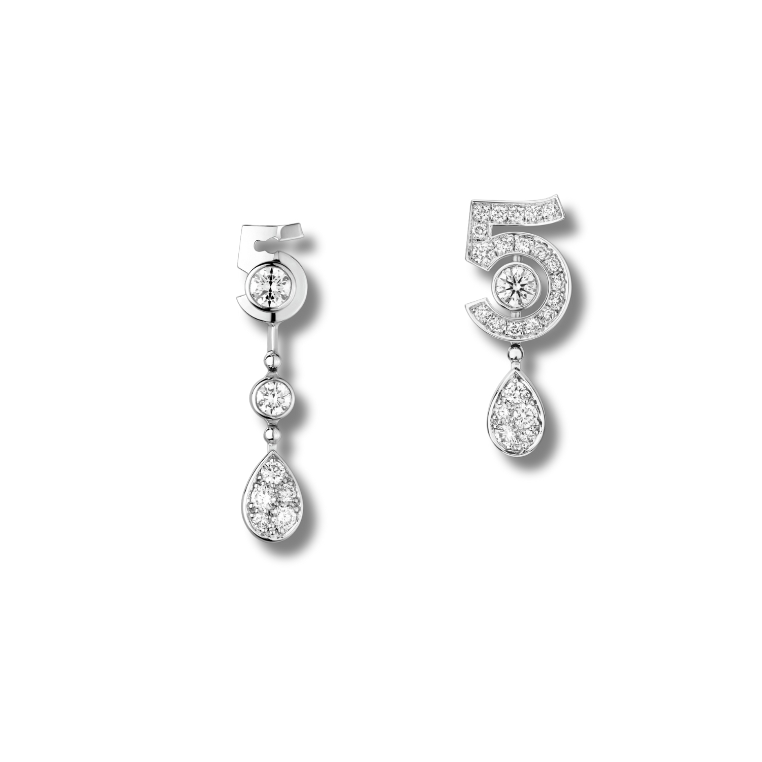 Ch**el Eternal N°5 Transformable Earrings White Gold For Women J11992