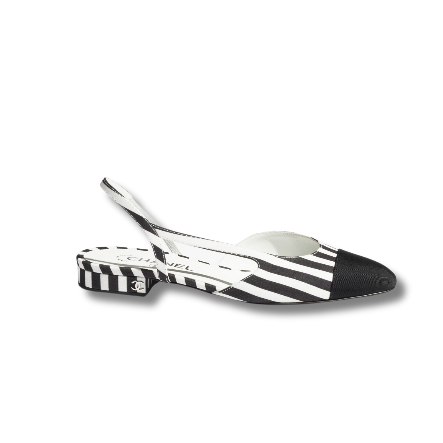 Ch**el Slingbacks Sandals White And Black For Women G31319 B16024 NW006