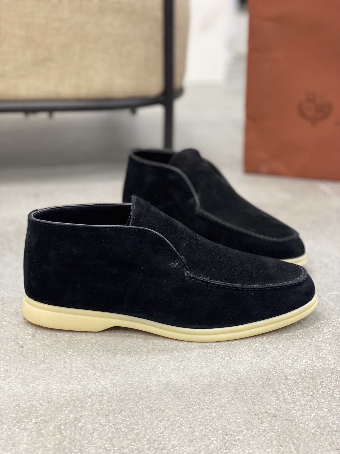 L0r0 P1ana Open Walk Boots Caviar For Women – FAE9959 MB97