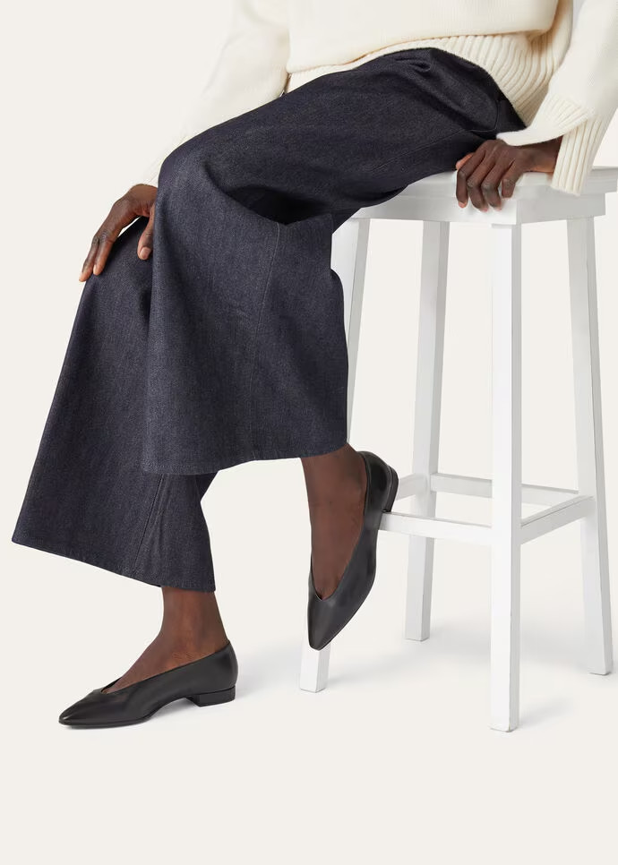 L0r0 P1ana Rebecca Ballerinas Black For Women – FAN3737 8000