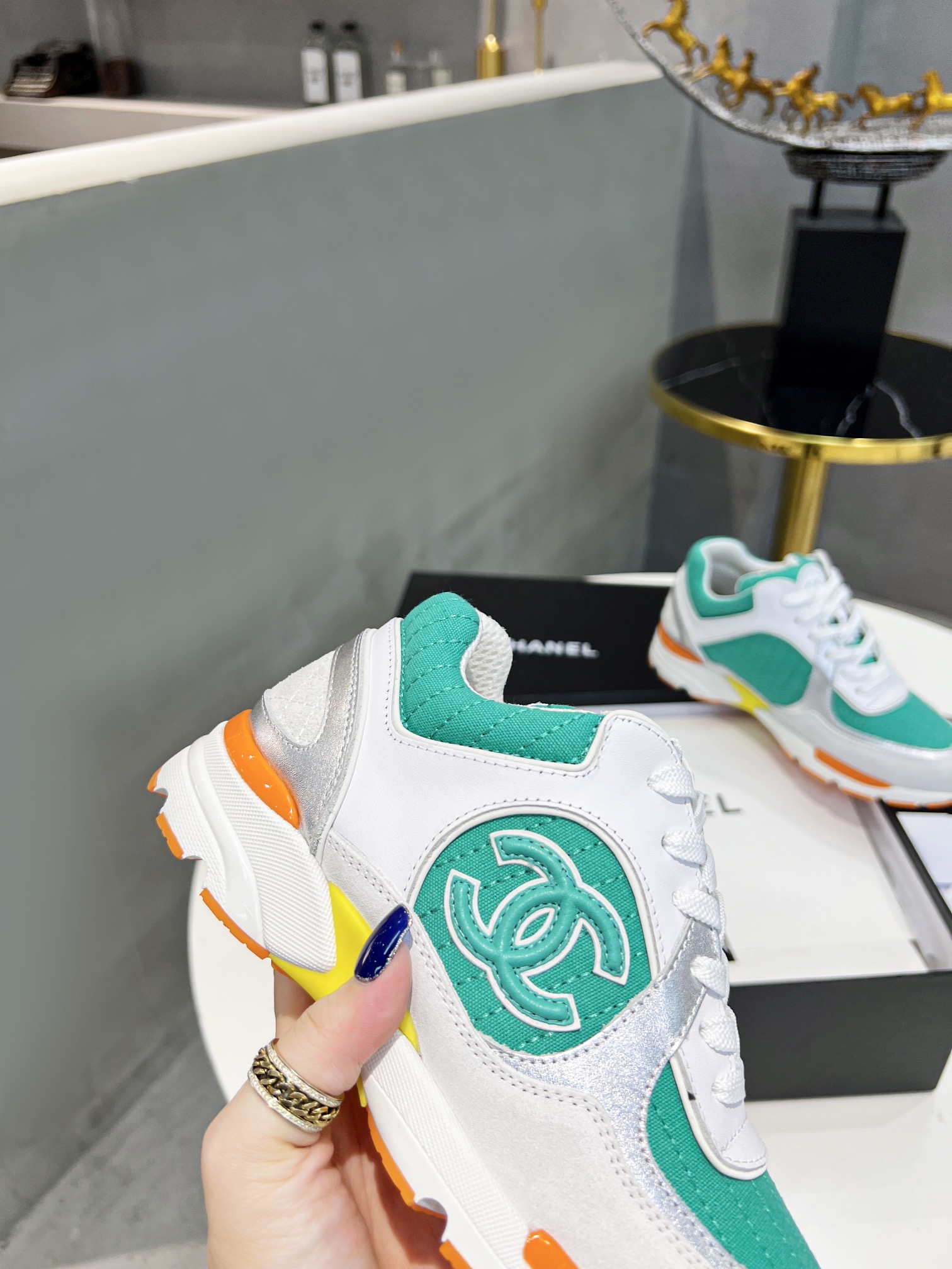 Ch**el Sneakers Green For Women