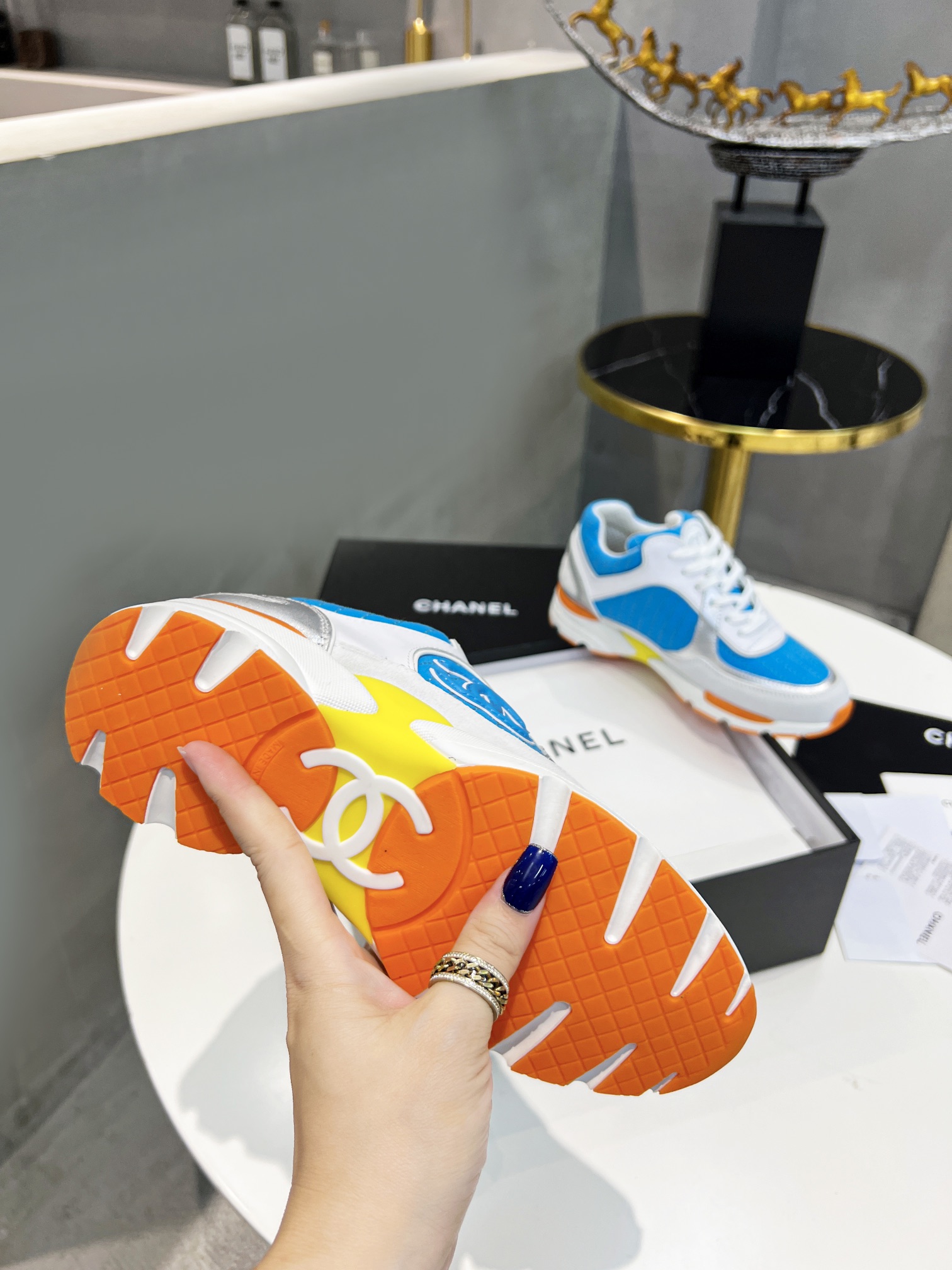 Ch**el Sneakers Blue For Women