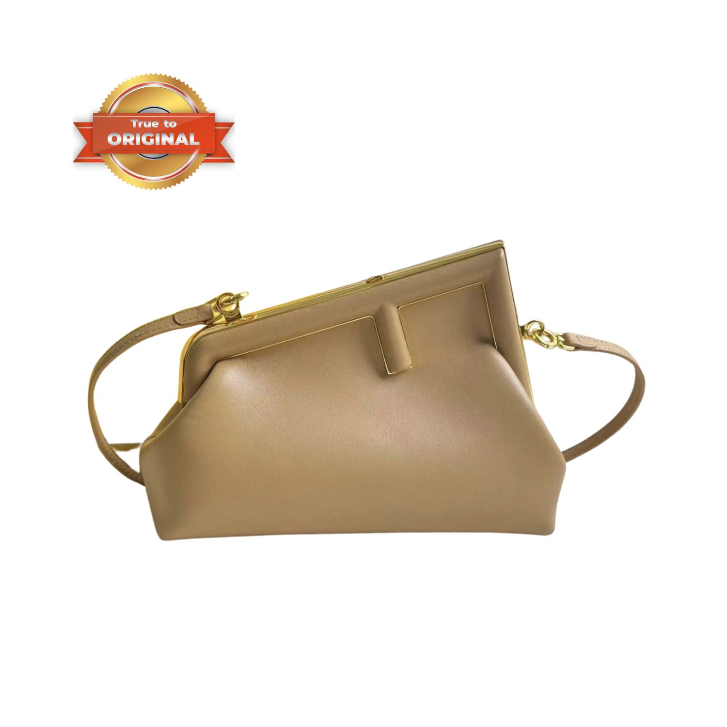 [True-to-ORIGINAL] F**di First Small Bag Beige For Women