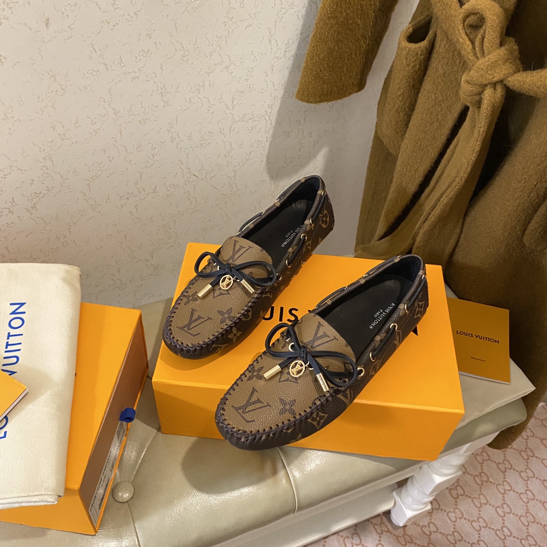 L0vis Vvtt0n Gloria Flat Loafer Brown For Women