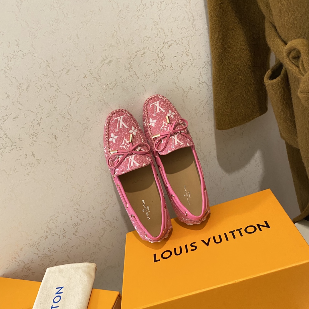 L0vis Vvtt0n Gloria Flat Loafer Pink For Women