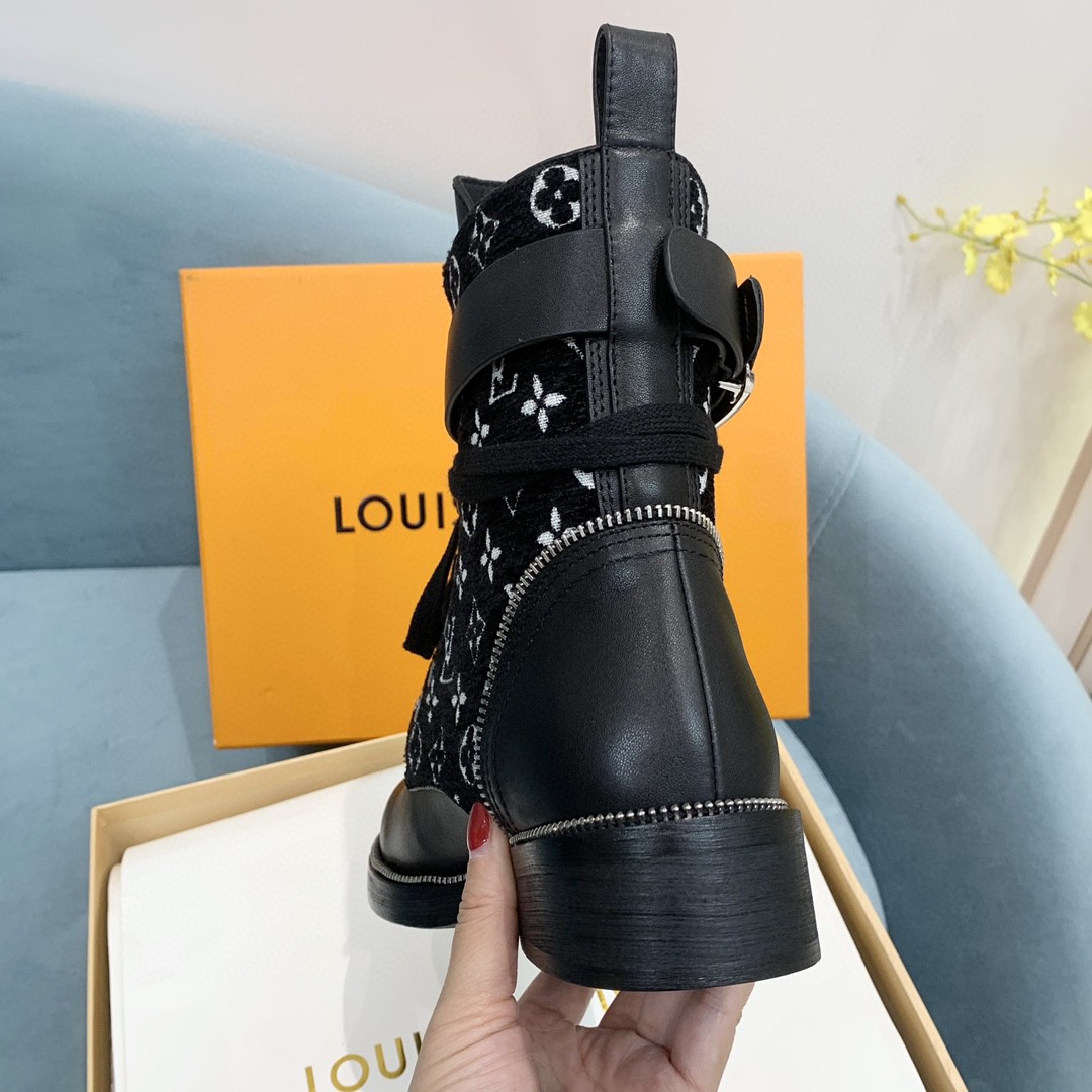 L0vis Vvtt0n Metropolis Flat Ranger Boots Black For Women