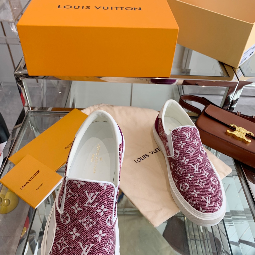 L0vis Vvtt0n Women’s Trocadero Slip On Red For Women LV