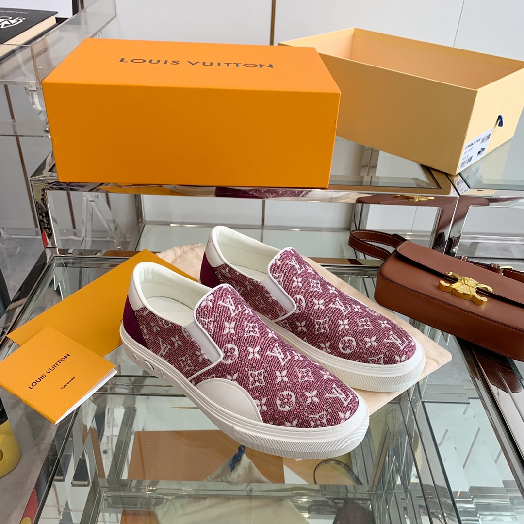 L0vis Vvtt0n Women’s Trocadero Slip On Red For Women LV