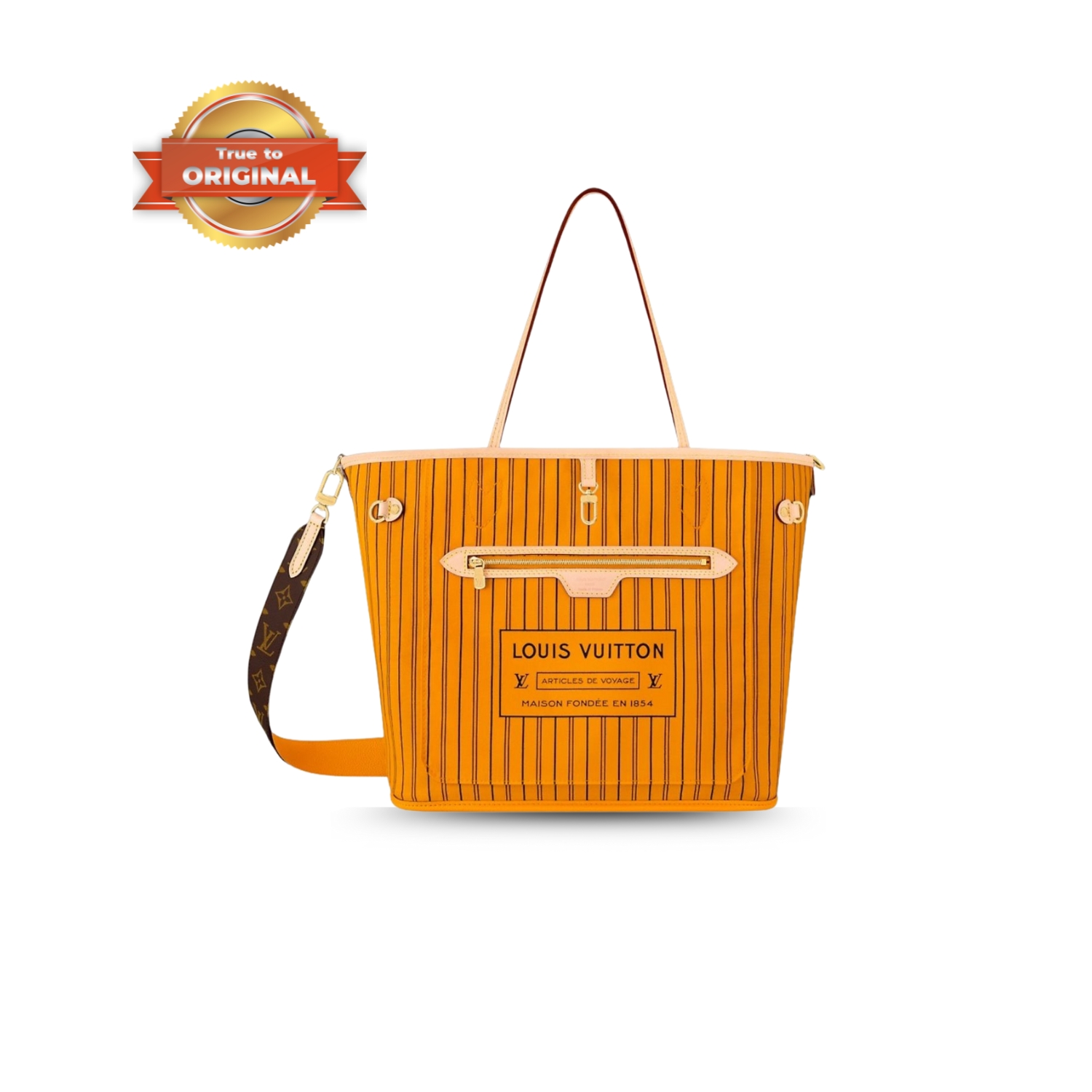 [True-to-ORIGINAL] L0vis Vvtt0n Neverfull Bandoulière Inside Out MM Jaune For Women 31cm/12.2in M11947