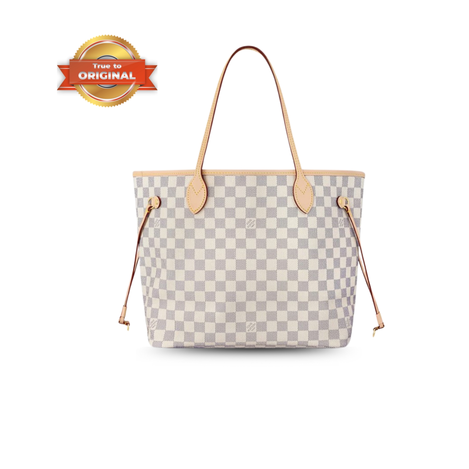 [True-to-ORIGINAL] L0vis Vvtt0n Neverfull MM Tote Bag Damier Azur Canvas Beige For Women 31cm/12.2in N40604