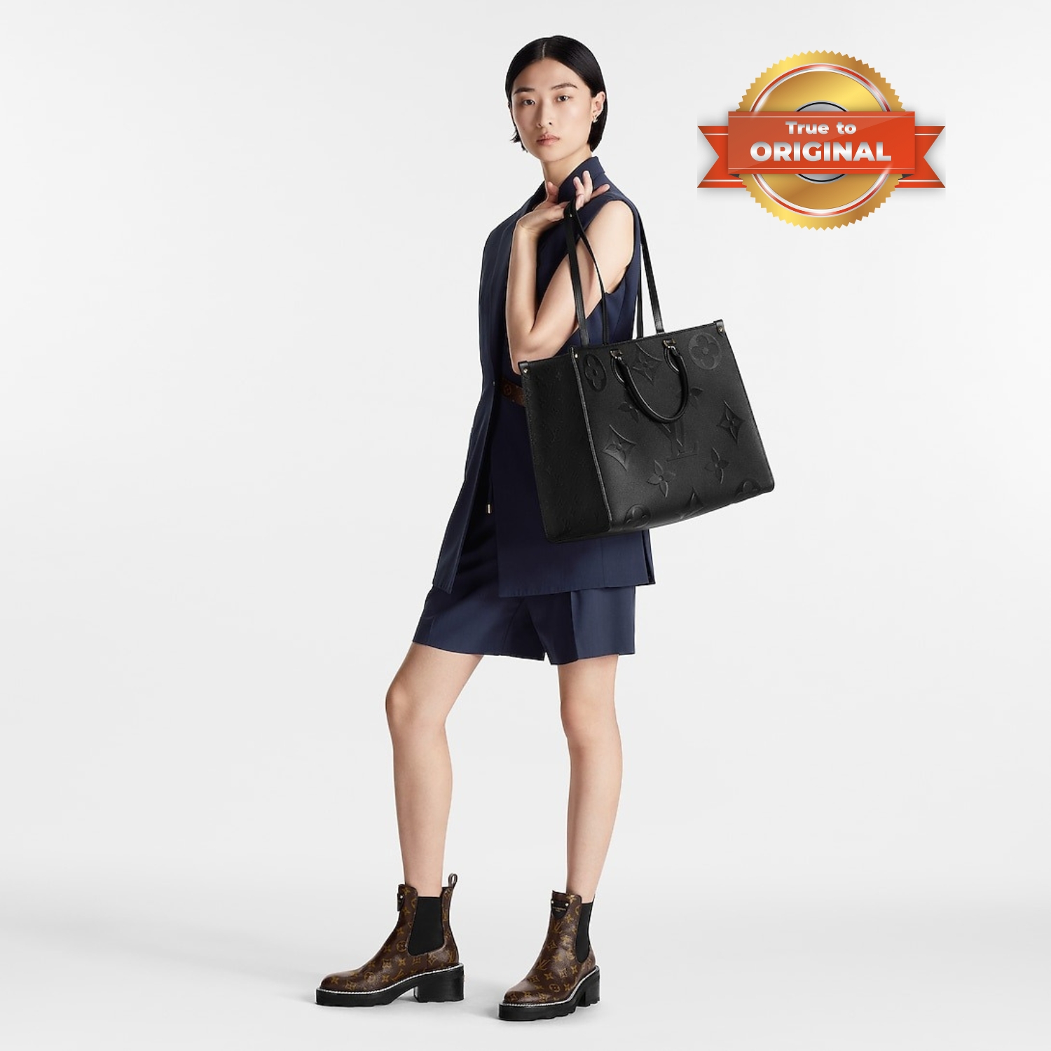 [True-to-ORIGINAL] L0vis Vvtt0n OnTheGo GM Tote Bag Monogram Empreinte Black For Women 41cm/16.1in M44925