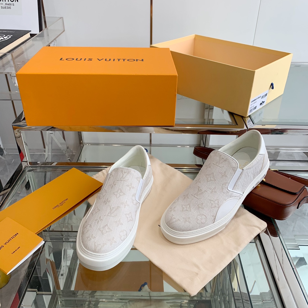 L0vis Vvtt0n Women’s Trocadero Slip On White For Women LV