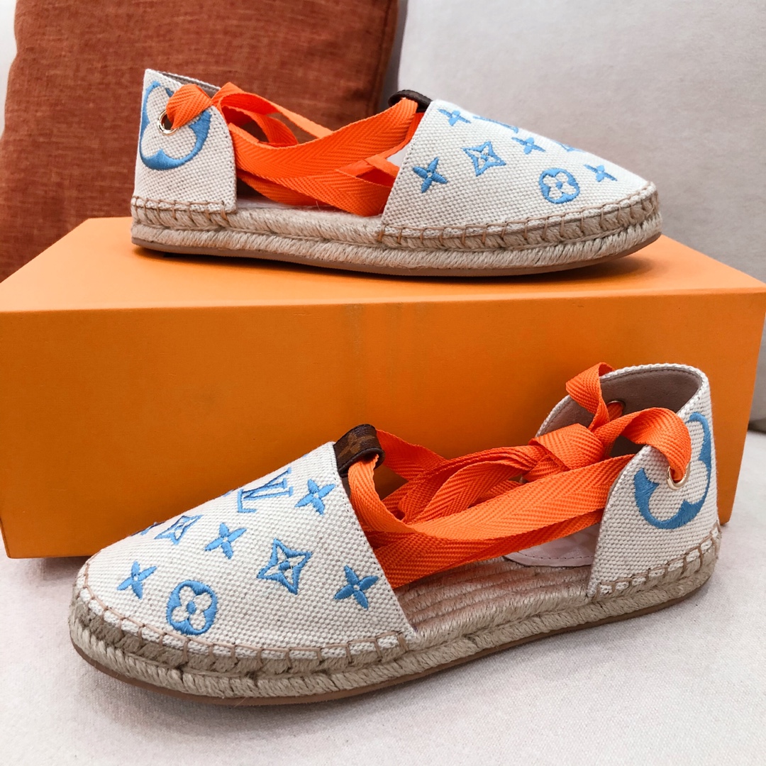 L0vis Vvtt0n Women’s Starboard Flat Espadrille Blue For Women LV