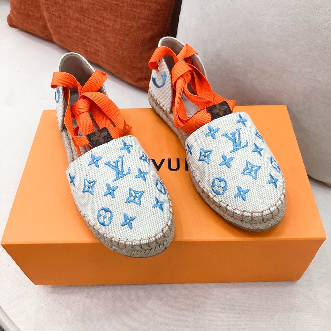 L0vis Vvtt0n Women’s Starboard Flat Espadrille Blue For Women LV