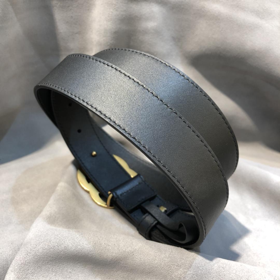 Gvc*1 Belt With Double G Buckle Black 1.2in/3cm