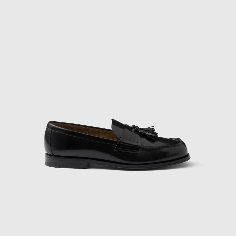 Pra*a Brushed Leather Loafers Black For Men 2DB214_055_F0002_F_C000