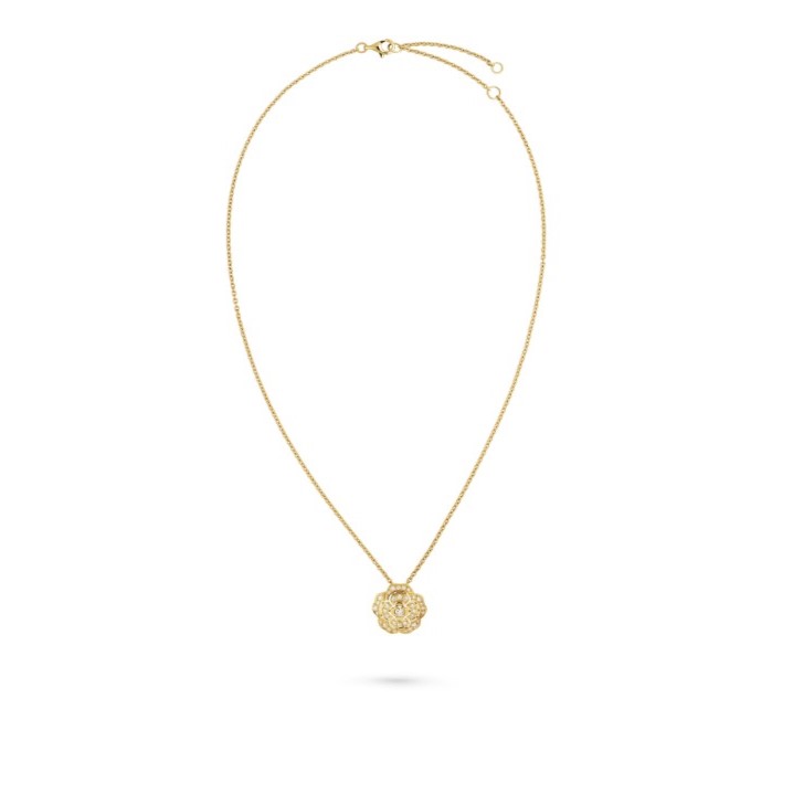 Ch**el Bouton De Camélia Necklace Yellow Gold For Women J12037