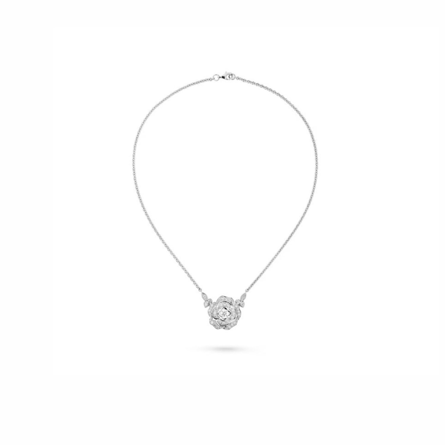 Ch**el Bouton De Camélia Transformable Necklace White Gold For Women J12445