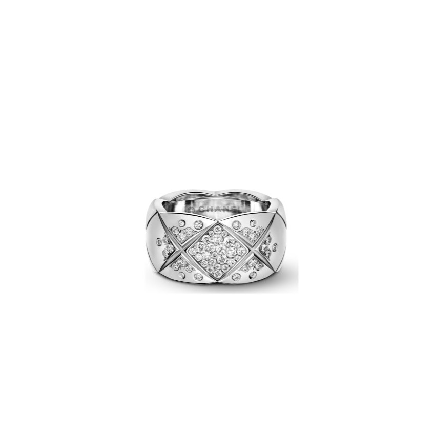 Ch**el Coco Crush Ring White Gold Large Version For Women J10863