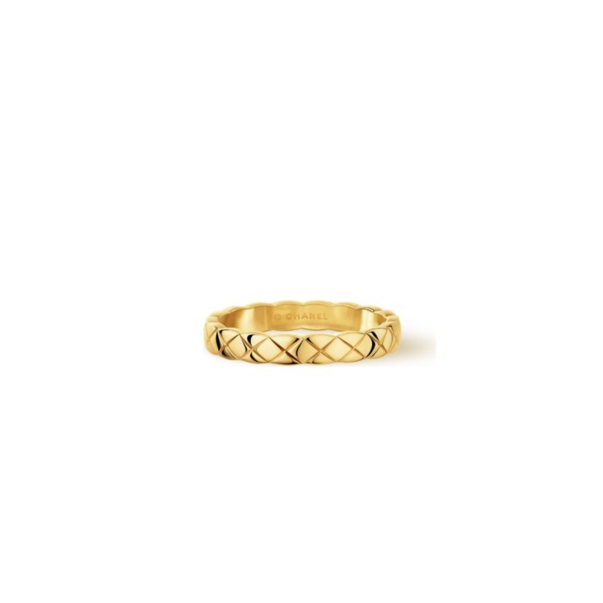 Ch**el Coco Crush Ring Yellow Gold Mini Version For Women J11794