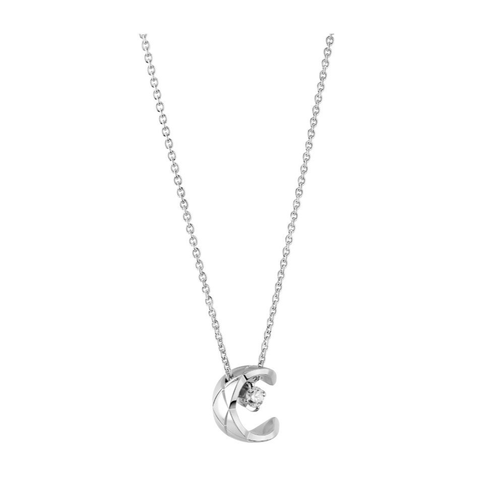 Ch**el Coco Necklace White Gold For Women J12104