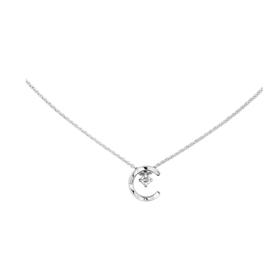 Ch**el Coco Necklace White Gold For Women J12104