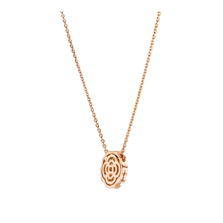 Ch**el Extrait De Camélia Necklace Rose Gold For Women J11660