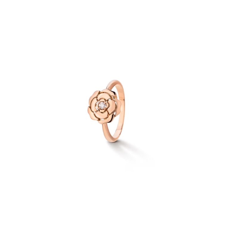 Ch**el Extrait De Camélia Ring Rose Gold For Women J11662