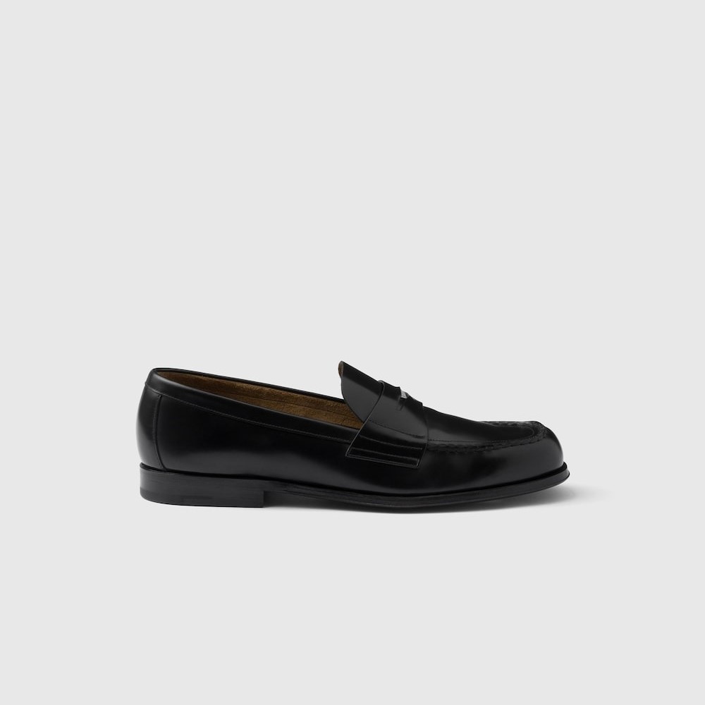 Pra*a Brushed Leather Loafers Black For Men 2DB201_055_F0002_F_C000