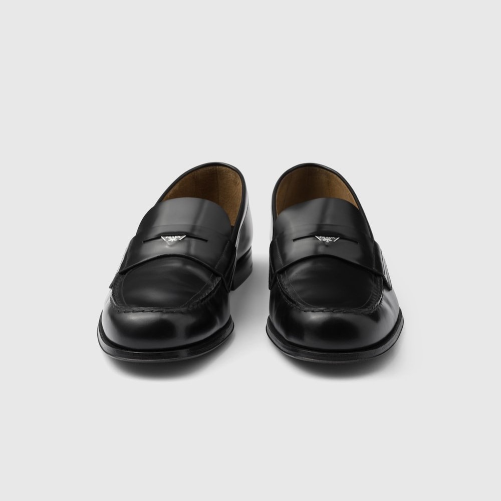 Pra*a Brushed Leather Loafers Black For Men 2DB201_055_F0002_F_C000