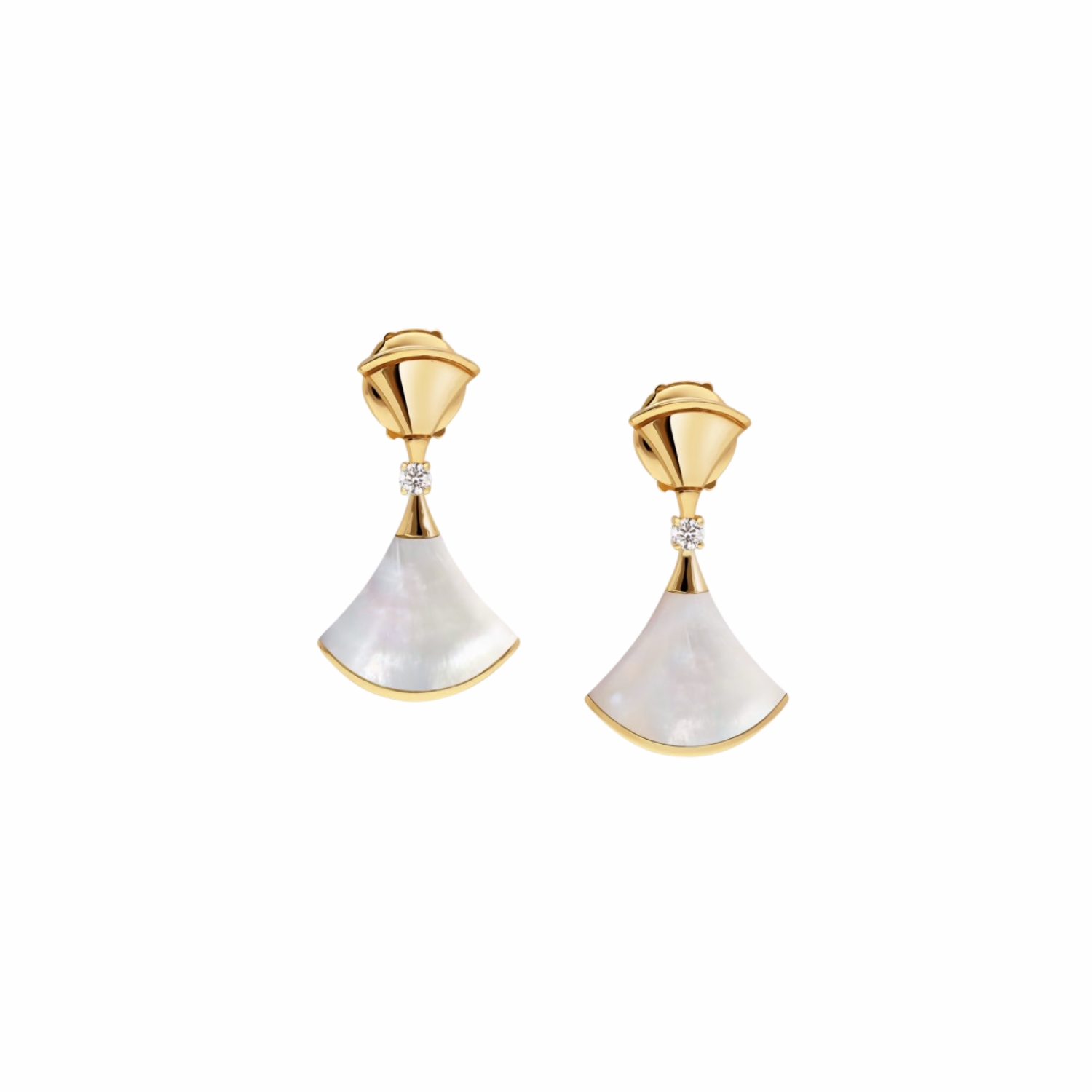 Bv1g*ai Divas’ Dream Earrings Yellow Gold For Women 357513
